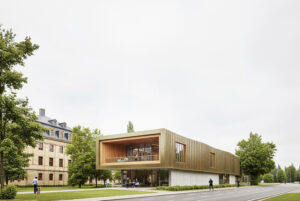 Gebäudekubatur Außenraumansicht - Bauen im Bestand – Kulturhof Wiesau