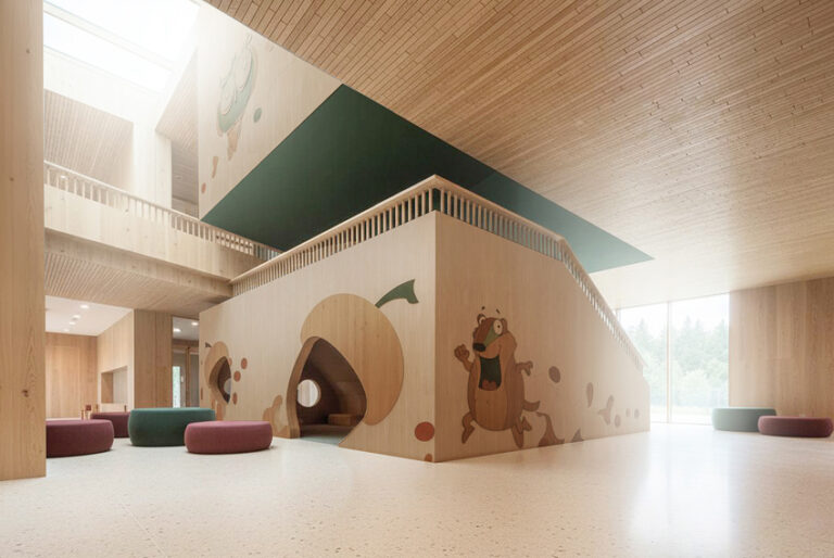 Eingangsbereich Innenraumaufnahme - Neubau Kindertagesstätte und Familientreff Denkendorf