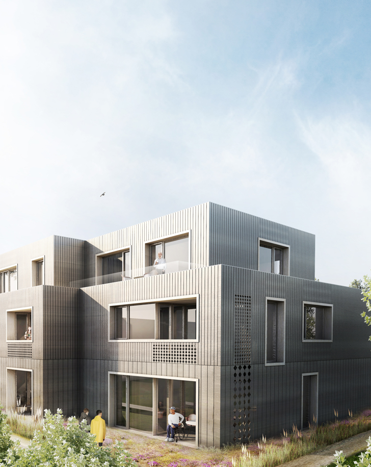 Gebäudekubatur Außenansicht - Neubau Mehrfamilienhäuser Markelfingen