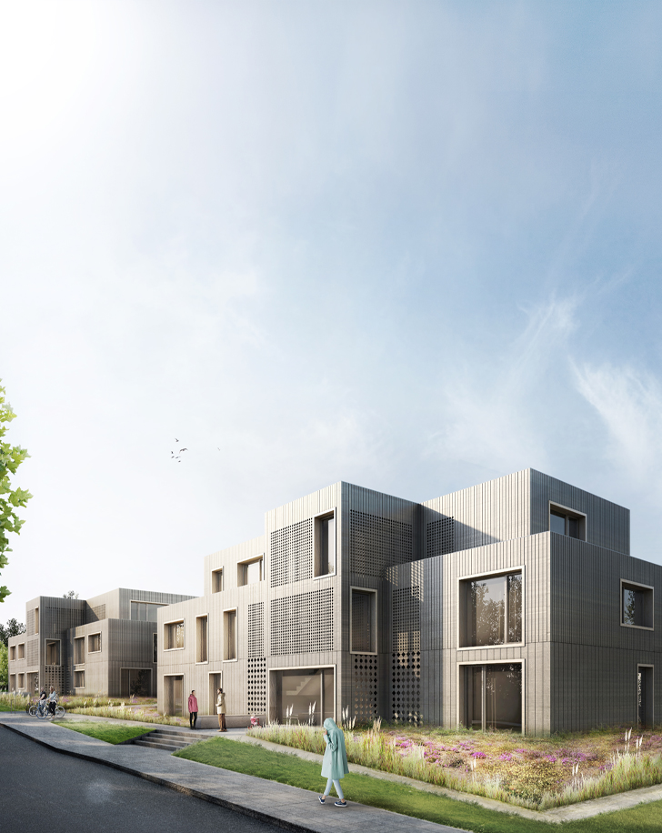 Straßenseite Außenansicht - Neubau Mehrfamilienhäuser Markelfingen