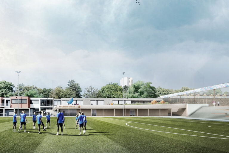 Erweiterungsbau Außenansicht - Bauen im Bestand TVC Bad Cannstatt Stuttgart