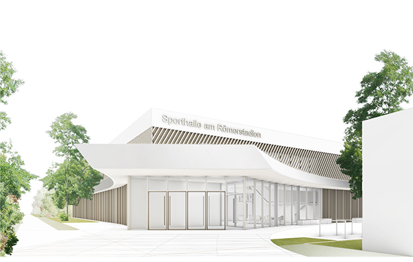 Haupteingang – Konzeptpiktogramm - Neubau 3-Fach Sporthalle Ladenburg