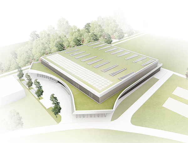 Gebäudekubatur Übersicht - Neubau 3-Fach Sporthalle Ladenburg