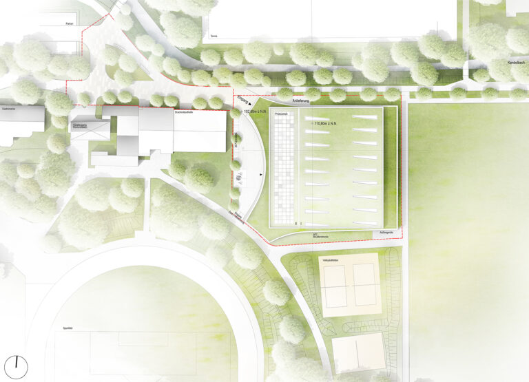 Lageplan - Neubau 3-Fach Sporthalle Ladenburg