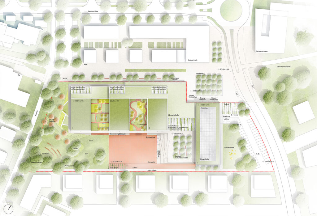 Lageplan - Neubau Grundschule & 2-Fach Sporthalle Öhringen
