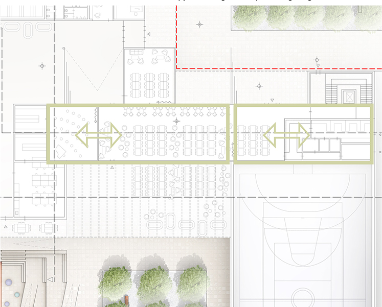 Grundrisskonzept für die Mensa - Neubau Grundschule & 2-Fach Sporthalle Öhringen