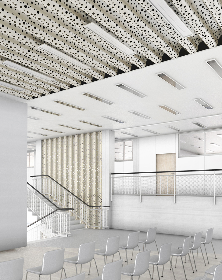 Aula und Treppenlauf Innenansicht - Brandschutzsanierung Johannes-Kepler-Gymnasium Leonberg