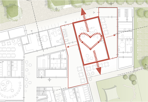 Konzeptgrundriss des Familientreffs - Neubau Kindertagesstätte und Familientreff Denkendorf