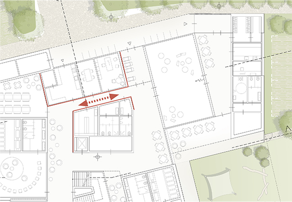 Konzeptgrundriss der Verwaltung - Neubau Kindertagesstätte und Familientreff Denkendorf