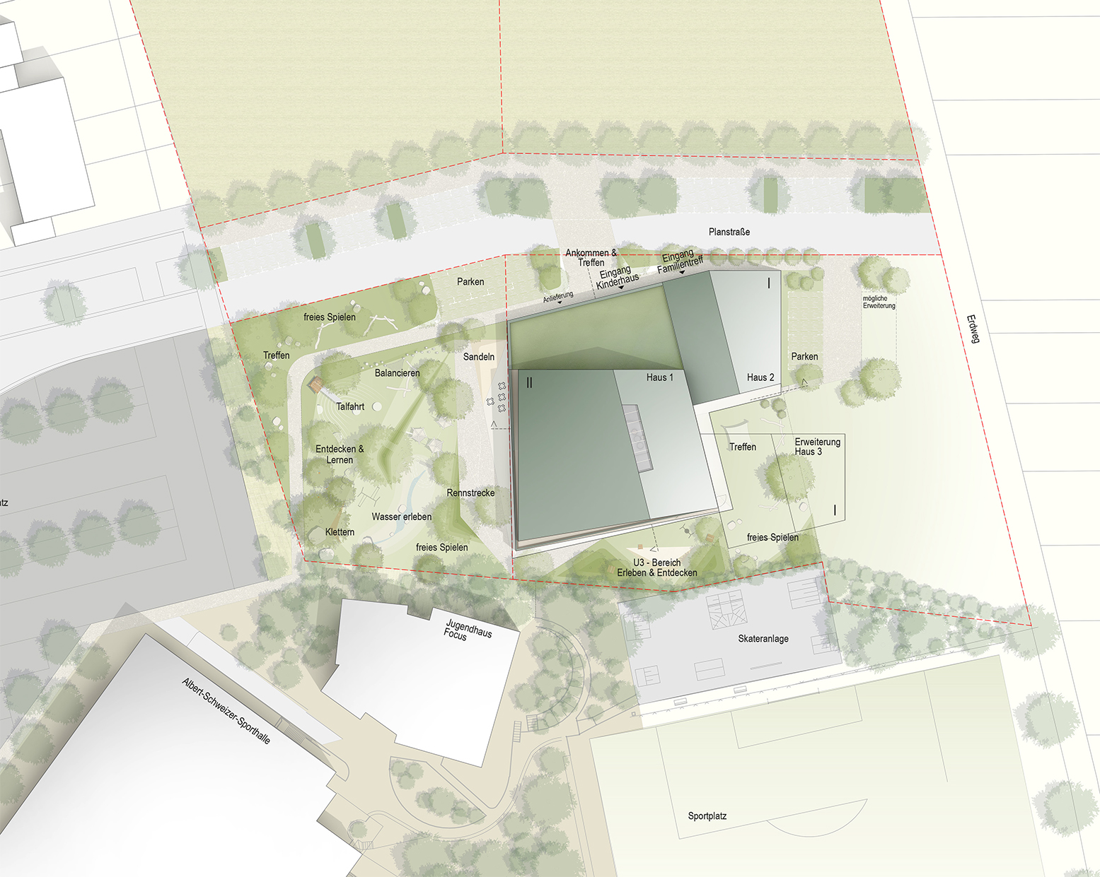 Lageplan - Neubau Kindertagesstätte und Familientreff Denkendorf