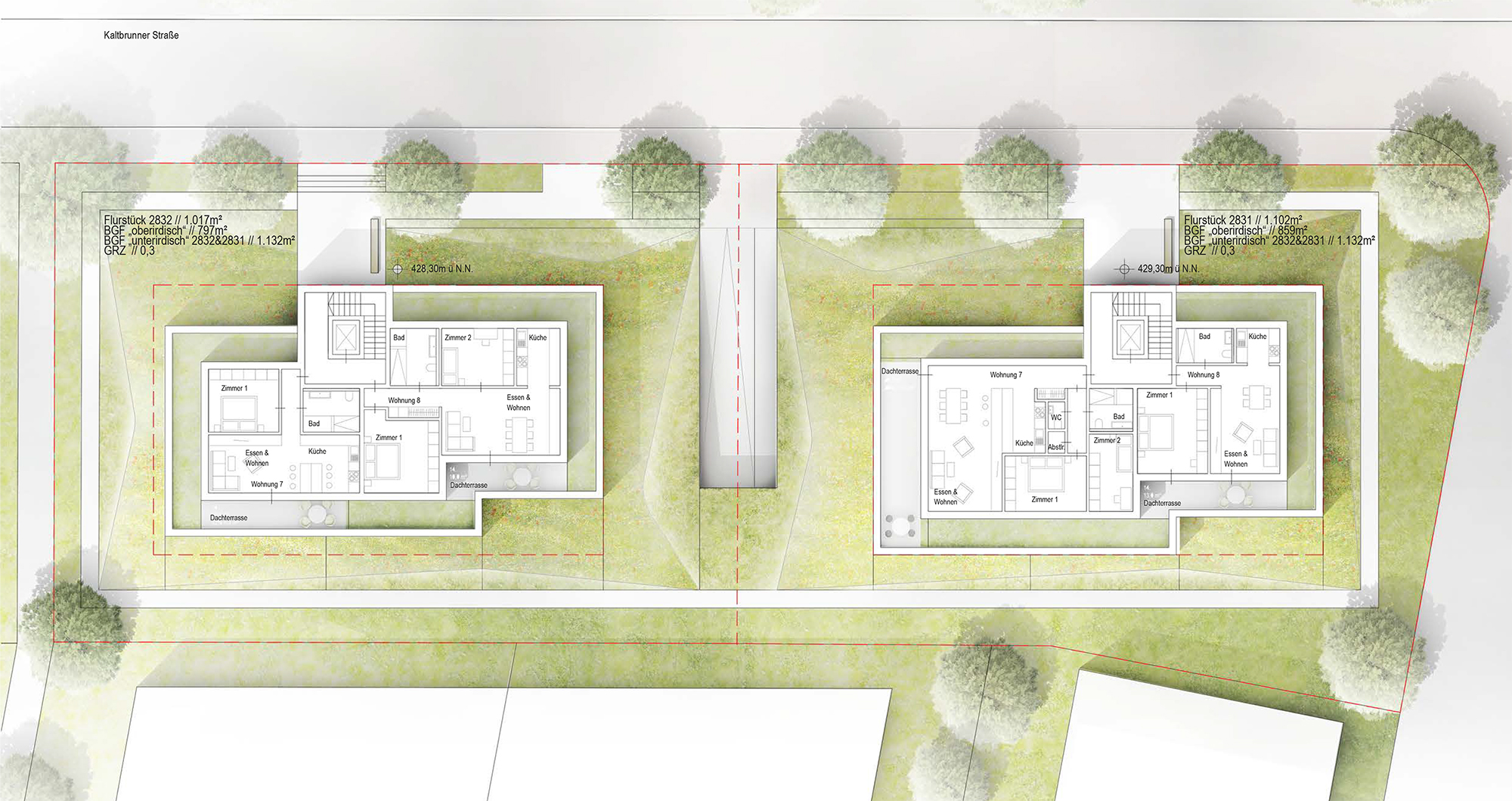 Grundriss Dachgeschoss - Neubau Mehrfamilienhäuser Markelfingen