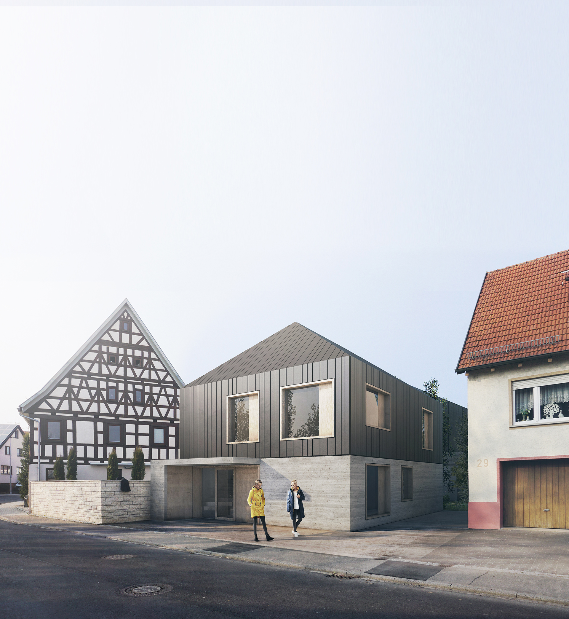 Haupteingang Außenansicht - Einfamilienhaus Kleinaspach